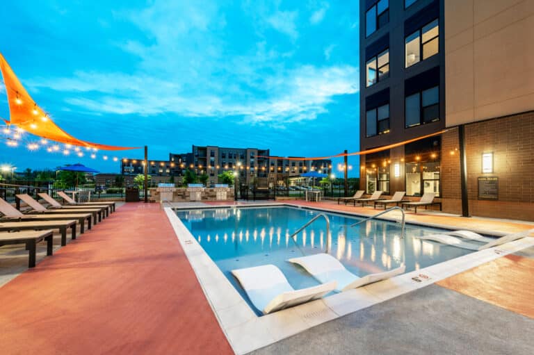 Relax by our resort-style pool at our Blue Ash apartments.